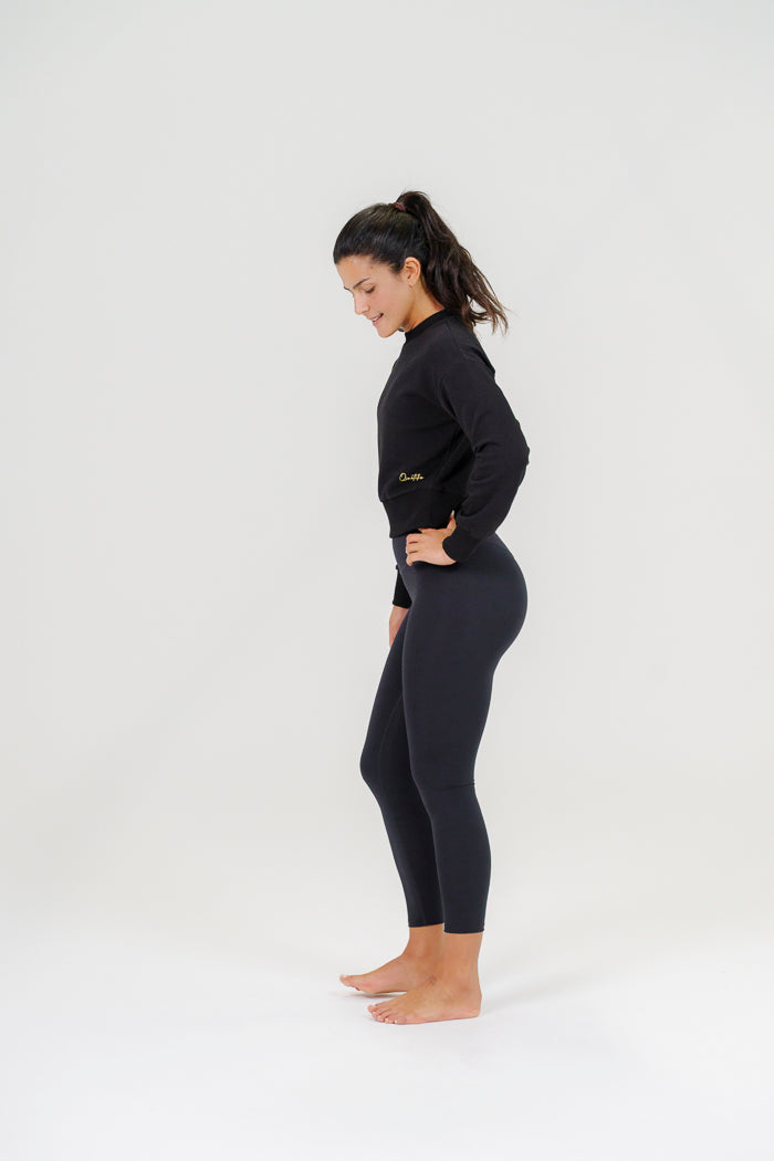 Qinetiko Everline Soft Sweatshirt Top – Black