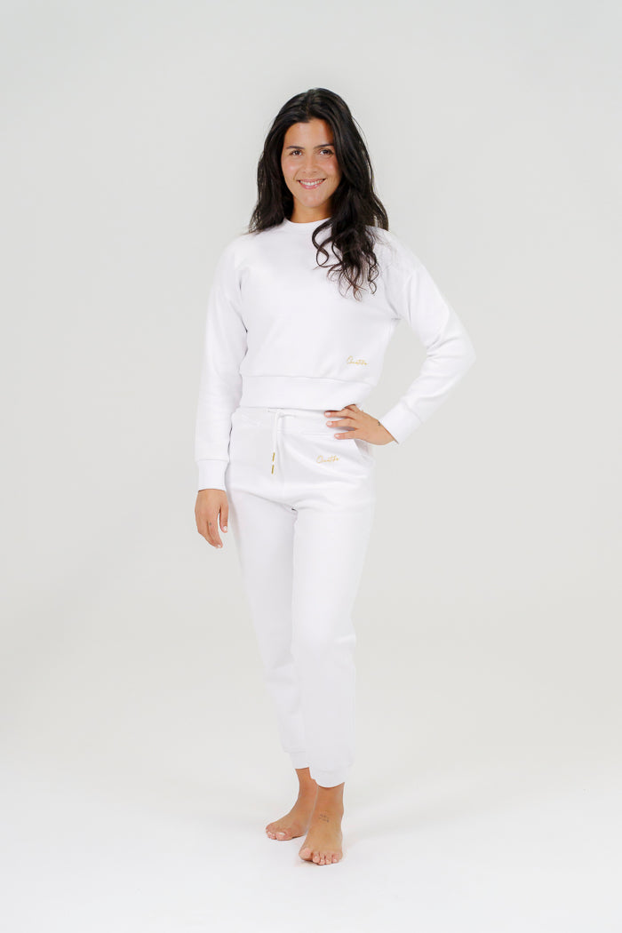 Qinetiko Everline Soft Sweatshirt Top – White