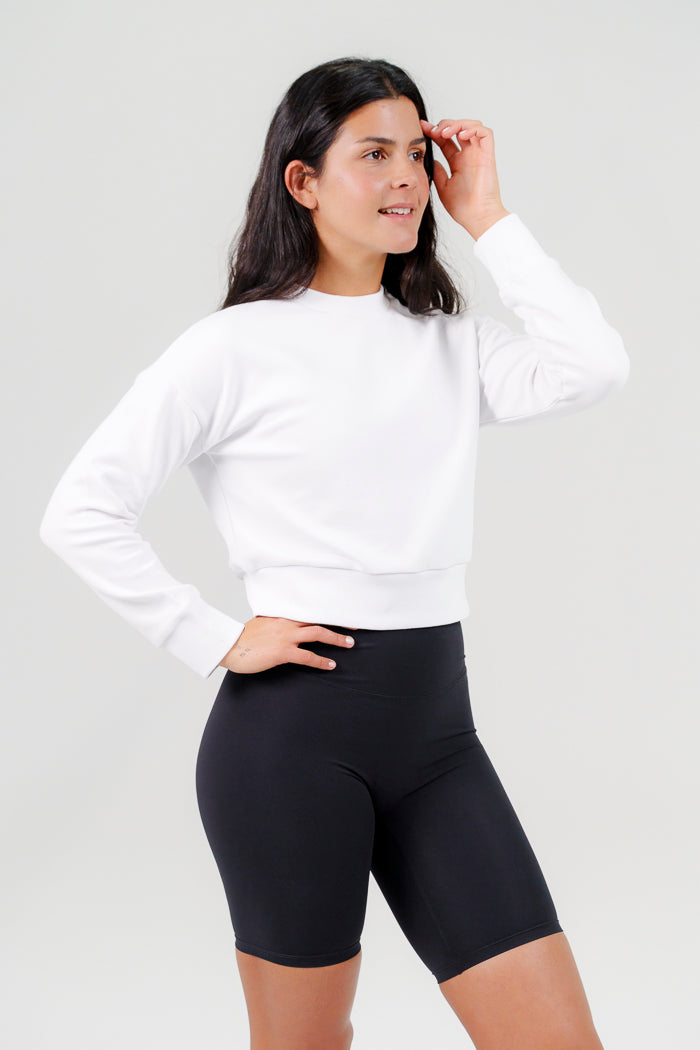 Qinetiko Everline Soft Sweatshirt Top – White