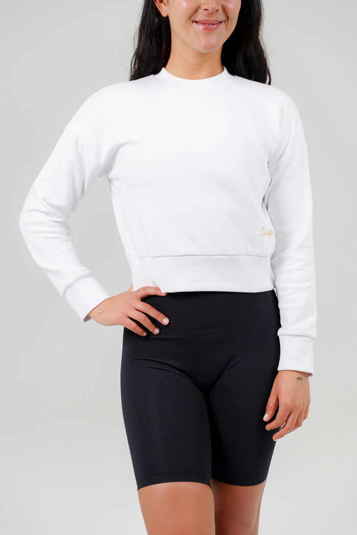 Qinetiko Everline Soft Sweatshirt Top – White