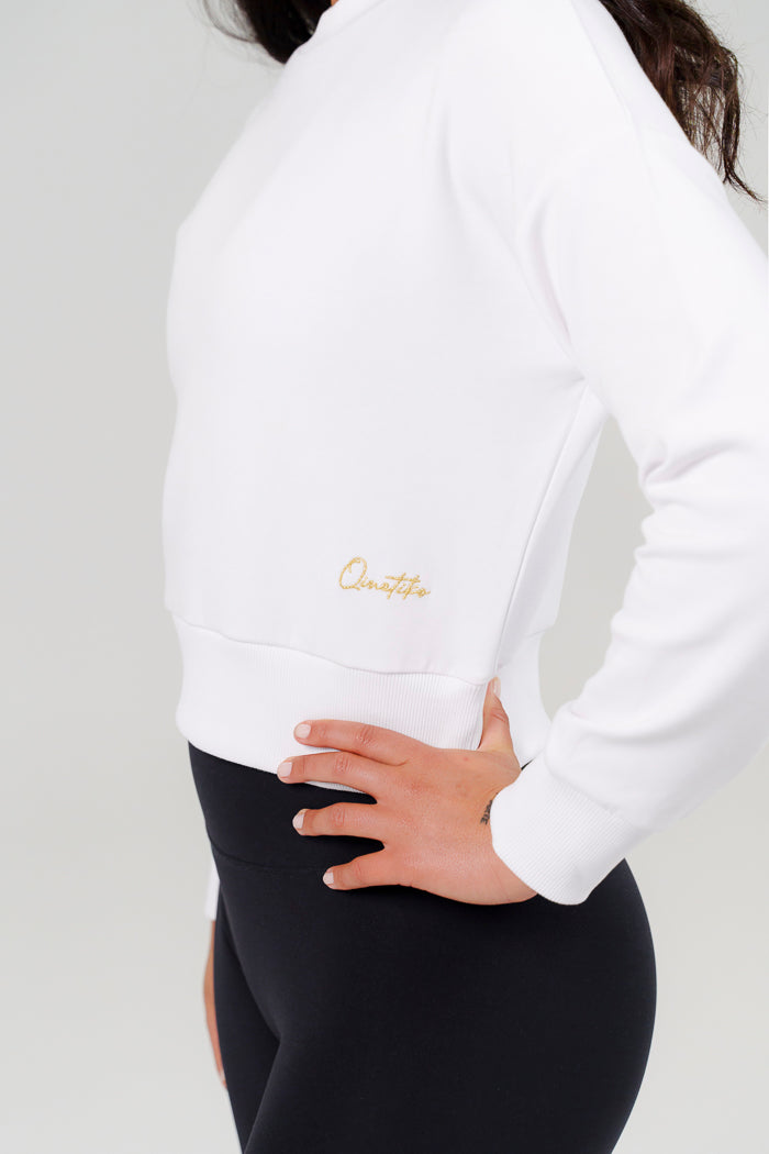 Qinetiko Everline Soft Sweatshirt Top – White